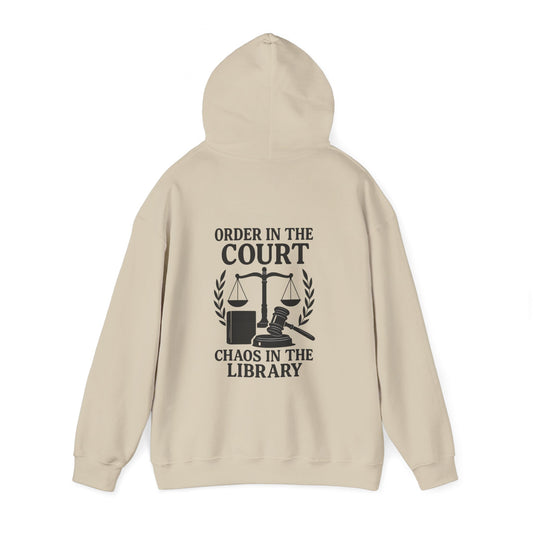 Humorous Law-Themed Hoodie for Legal Minds - Justice served with a side of study chaos.” – Stay cozy while you prep your next case.