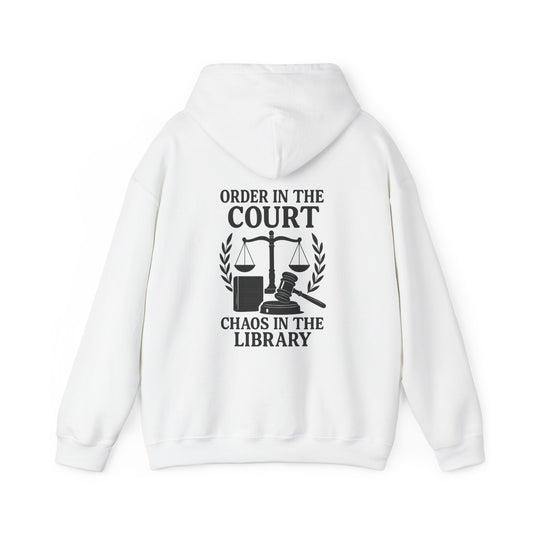 Humorous Law-Themed Hoodie for Legal Minds - Justice served with a side of study chaos.” – Stay cozy while you prep your next case.
