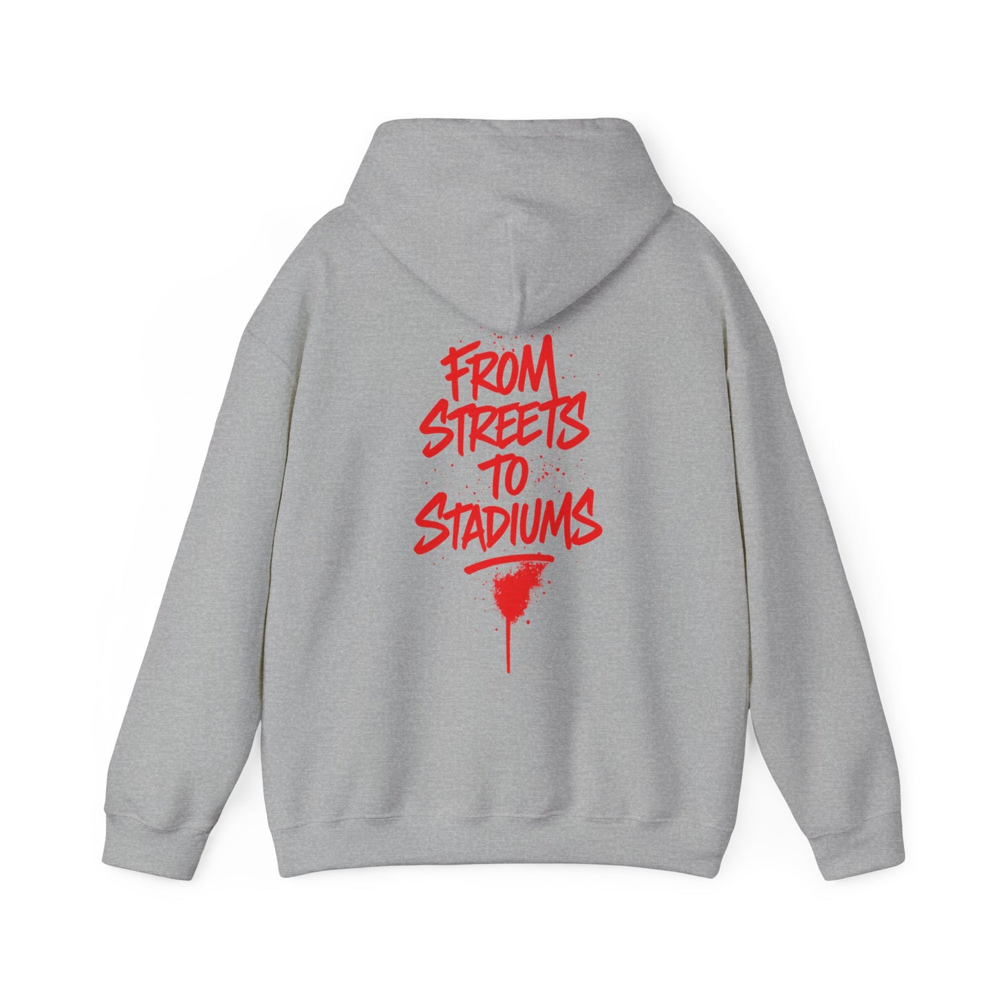 Urban Graffiti Hoodie with Impactful Design, Street roots, stadium dreams – Wear the culture, live the game