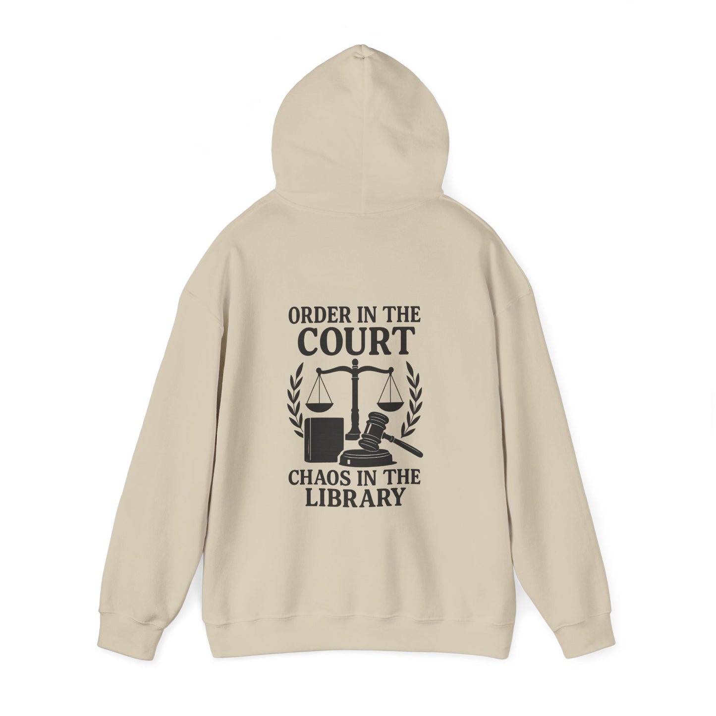 Humorous Law-Themed Hoodie for Legal Minds - Justice served with a side of study chaos.” – Stay cozy while you prep your next case.